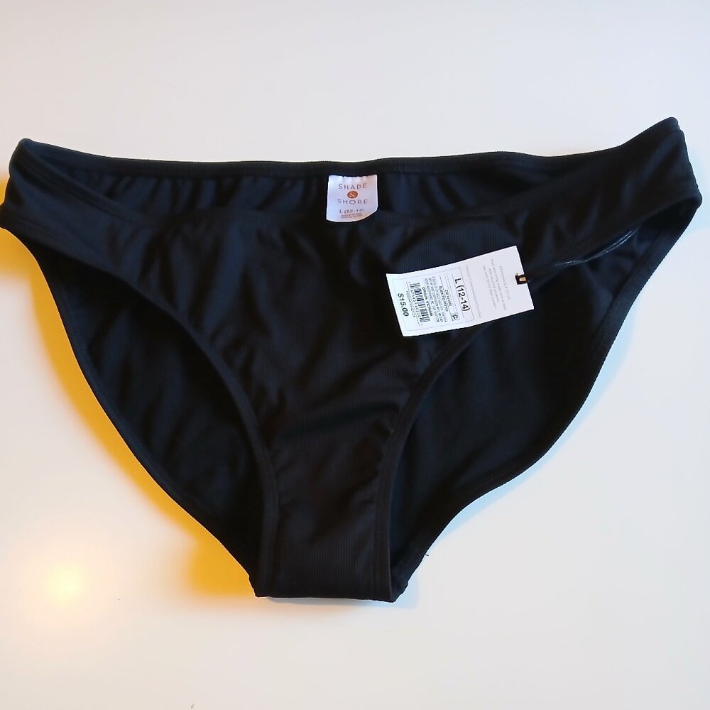 NWT Target Brand Shades & Shore Black Bikini Bottom Size 12 / 14